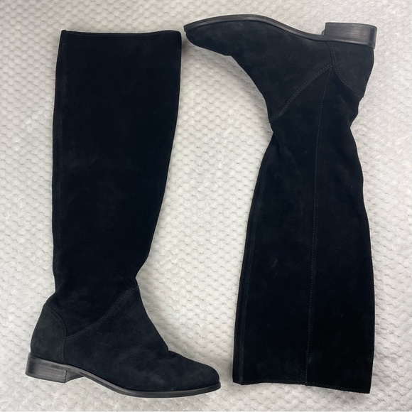 🔥Gianni Bini Women Love It Style Boots Black Leather Suede Pull On Size 8,5 - Picture 3 of 15